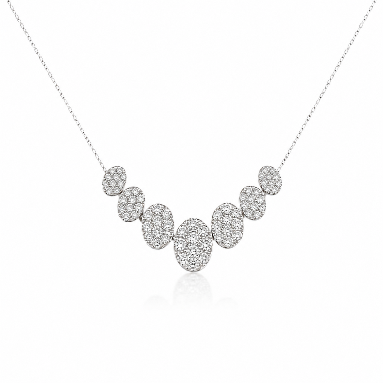 Graduated Oval Diamond Necklace