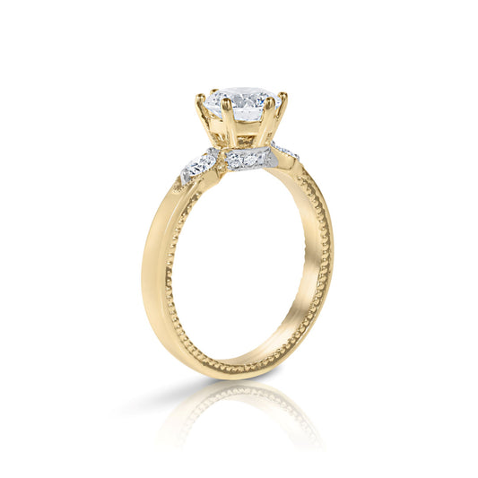 1.15 Carat GIA Certified Diamond Engagement Ring Custom Design in yellow gold