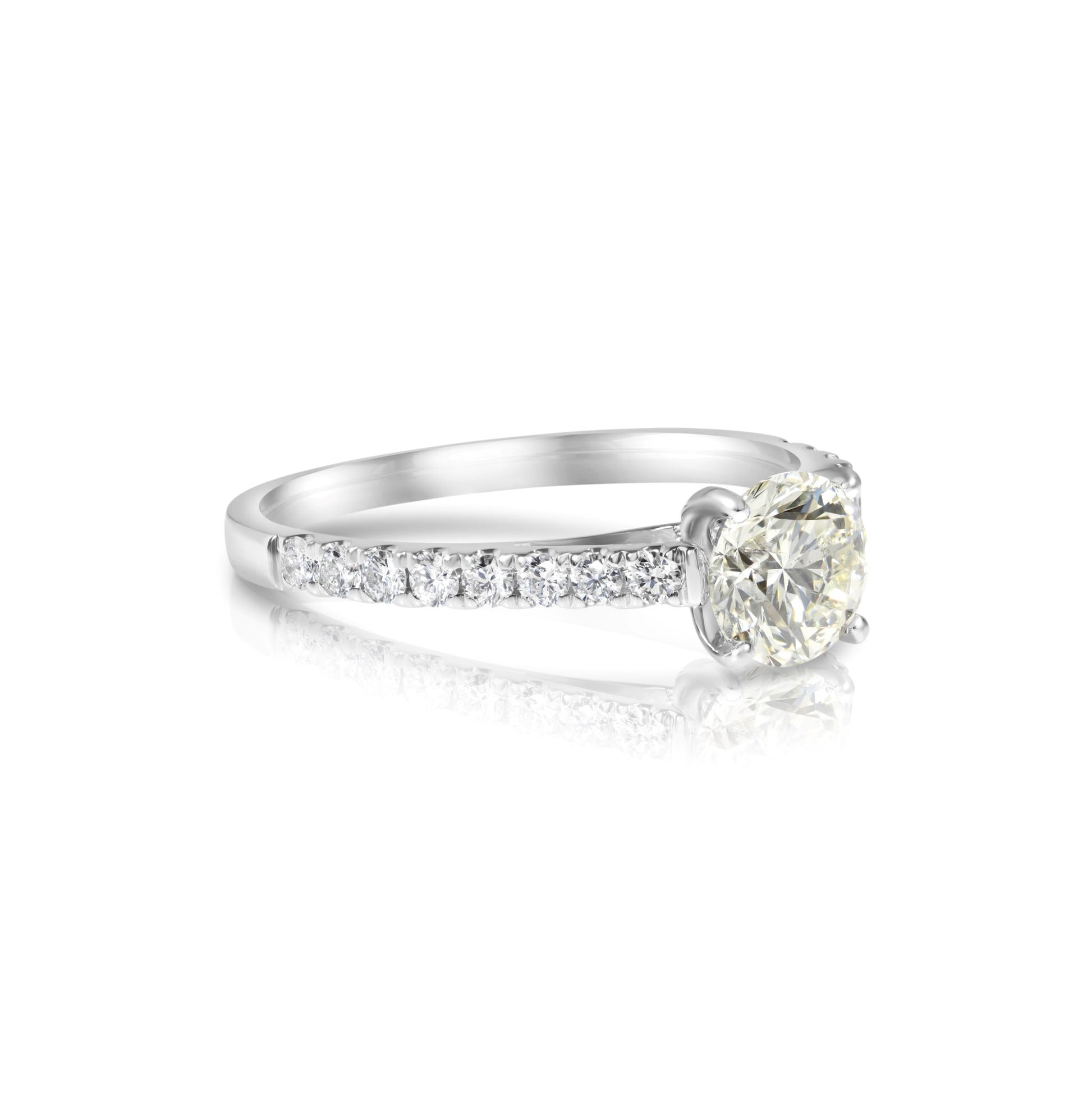 Platinum Diamond Ring Side View