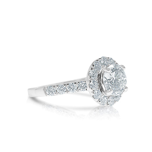 Diamond Halo Ring Side View